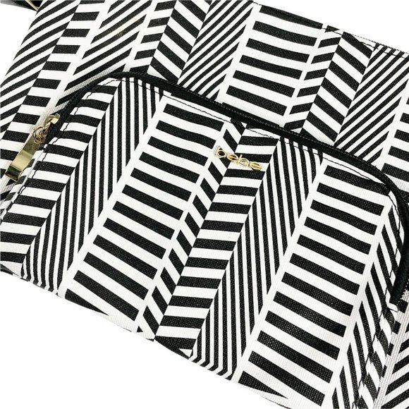 bebe Black and White Geometric Clutch - Picture 2 of 4